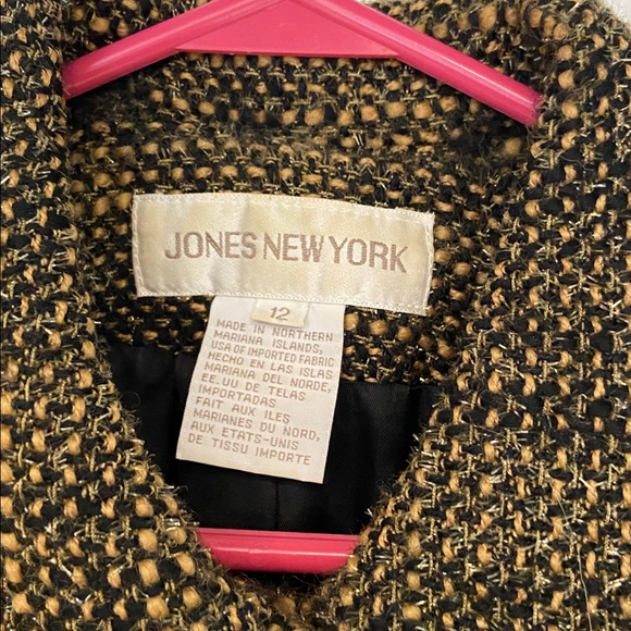 Vintage Jones New York Black and Gold Tweed Jacket - Picture 2 of 10